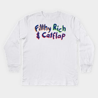 Filthy, Rich and Catflap logo Kids Long Sleeve T-Shirt